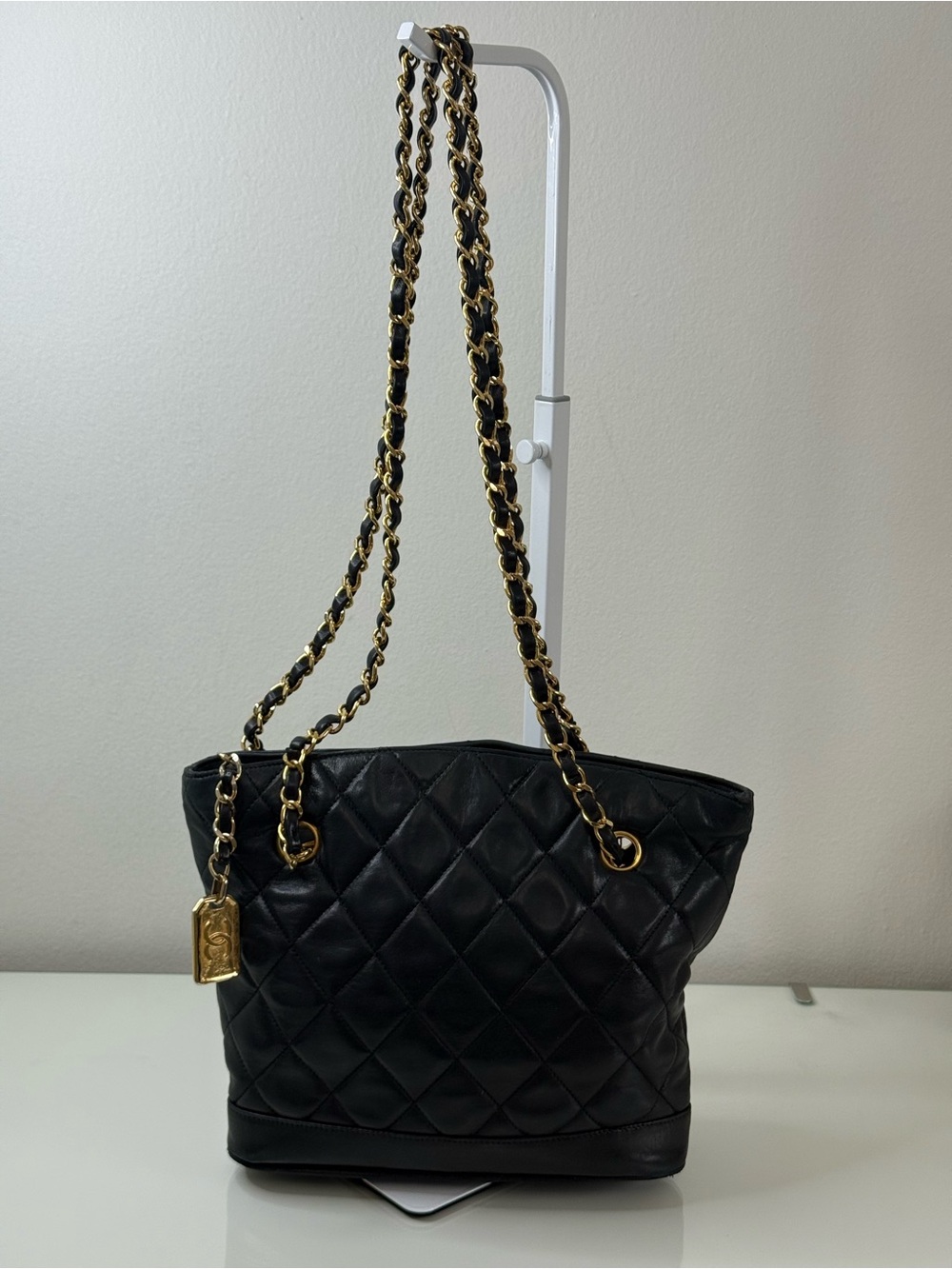Chanel Black Vintage Quilted Black Lambskin Bag